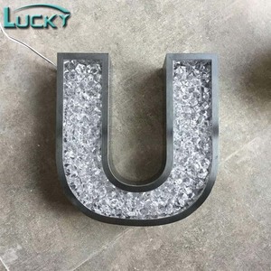 Hiệu Ứng Kim Cương Mới Nhất Crystal Signage Mặt Trận Thắp Sáng LED Chữ Ký Kênh - Product Image 3