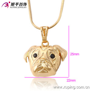 Pendentif en laiton xup, bijoux à la mode en or, tête de <span class=keywords><strong>chien</strong></span>, animal tendance, vente en gros, 32523 - Product Image 2