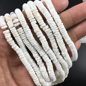 DIY اليد جعل مجوهرات من الصدف قلادة الأبيض الطبيعي شل الخرز خرزة مباعدة