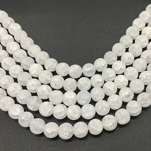 High quality white frost crack crystal round beads for jewelry making (AB1301)