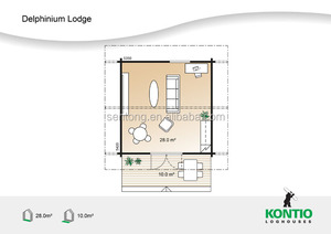 Cabaña de madera prefabricada de 38 m2 con terraza - Product Image 2