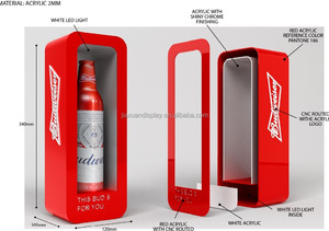 Budweiser <span class=keywords><strong>Acrylic</strong></span> chai glorifier hiển thị với đèn LED bia hiển thị giá được sử dụng cho các cửa hàng - Product Image 5