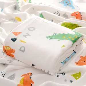 4層Muslin Bamboo Fiber ChildrenのBath Towel Kids Organic Baby Swaddle Blanket