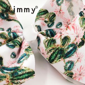 Moño para el Cabello KIMMY KM-18123 Extra Grande de 8 Pulgadas, Estilo Deportivo, de Poliéster Grosgrain con Diseño de Cactus, Impresión Personalizada - Product Image 2