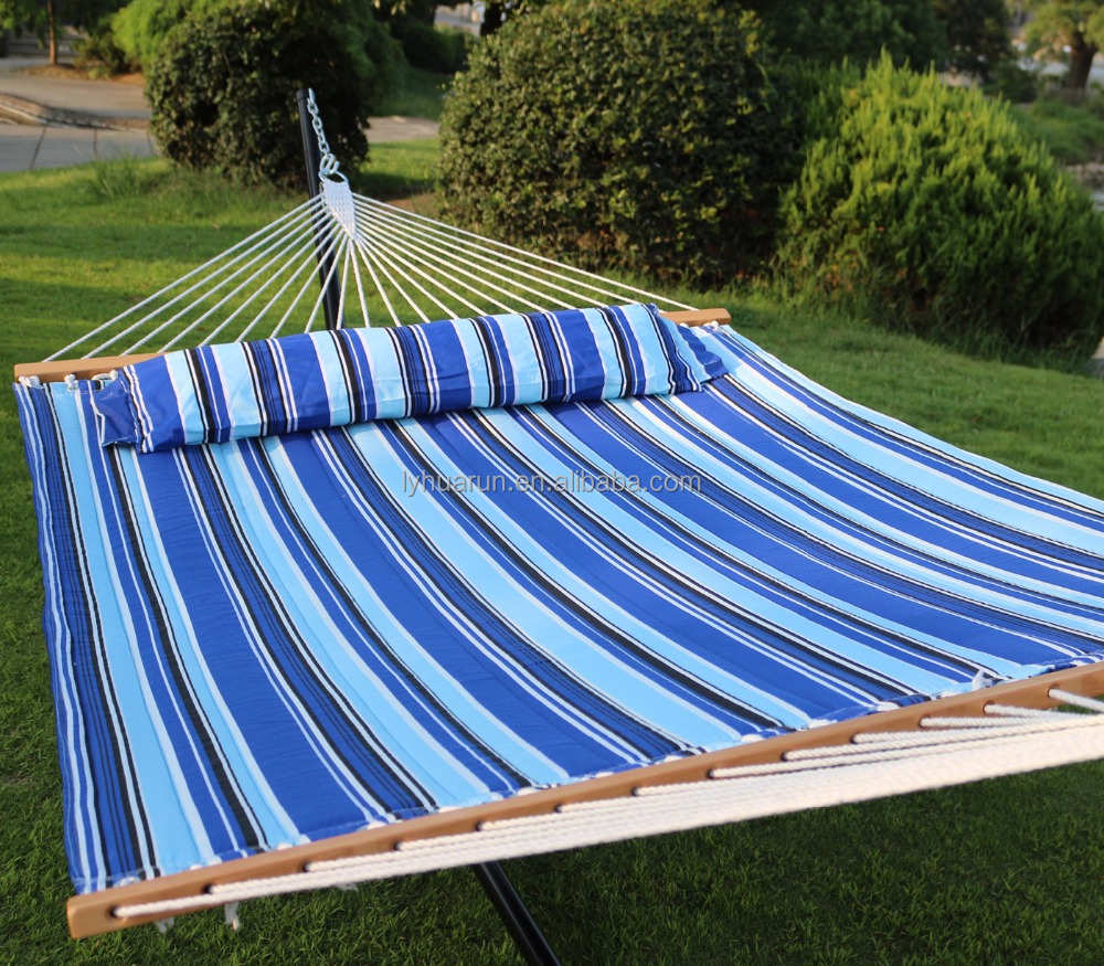 double size quilted polyester hammock with stand