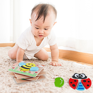 Jigsaw Puzzle Anak-anak, Teka-teki Kayu Lucu Kartun Hewan Intelijen Anak-anak Hadiah Pendidikan Pengasah Otak - Product Image 2