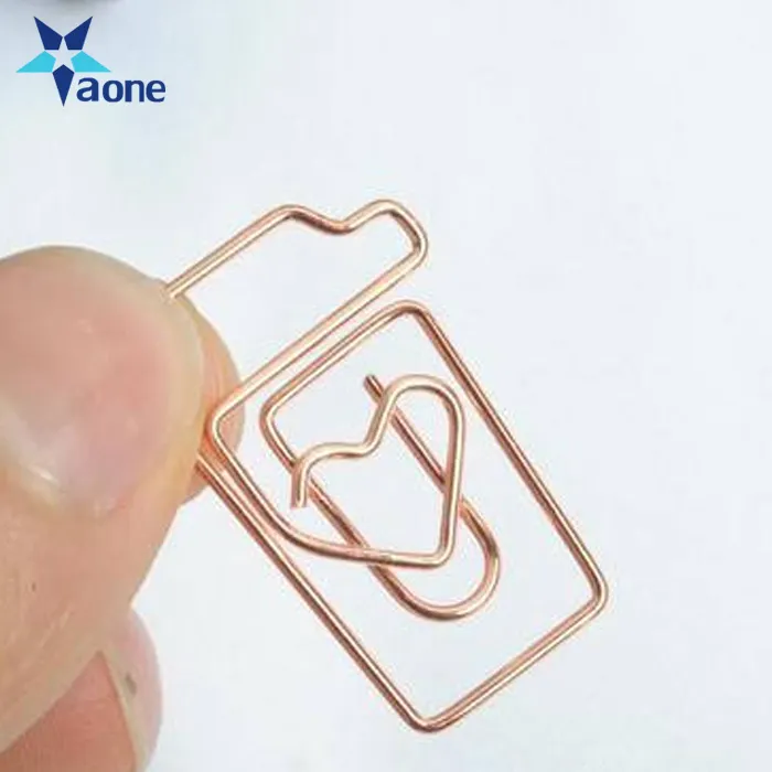 Wholesale Cheap Customized Golden Paper Clip Bookmark Holder Metal Binder Clips