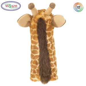 D373 bán buôn ODM OEM dài cổ bé giáo dục đạo cụ con hươu cao cổ con rối đồ chơi sang trọng động vật rừng sang trọng con hươu cao cổ tay con rối - Product Image 2