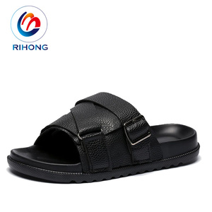 สินค้าใหม่ custom hand made พิเศษ mens หนังสไลด์รองเท้าแตะ - Product Image 6