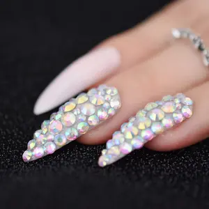 24 Extra Lange Nagel Roze Clear Kunstnagels Tips Sharp End Stiletto Acryl Kunstmatige Fake Nail Decoratie Tips Acryl L5012