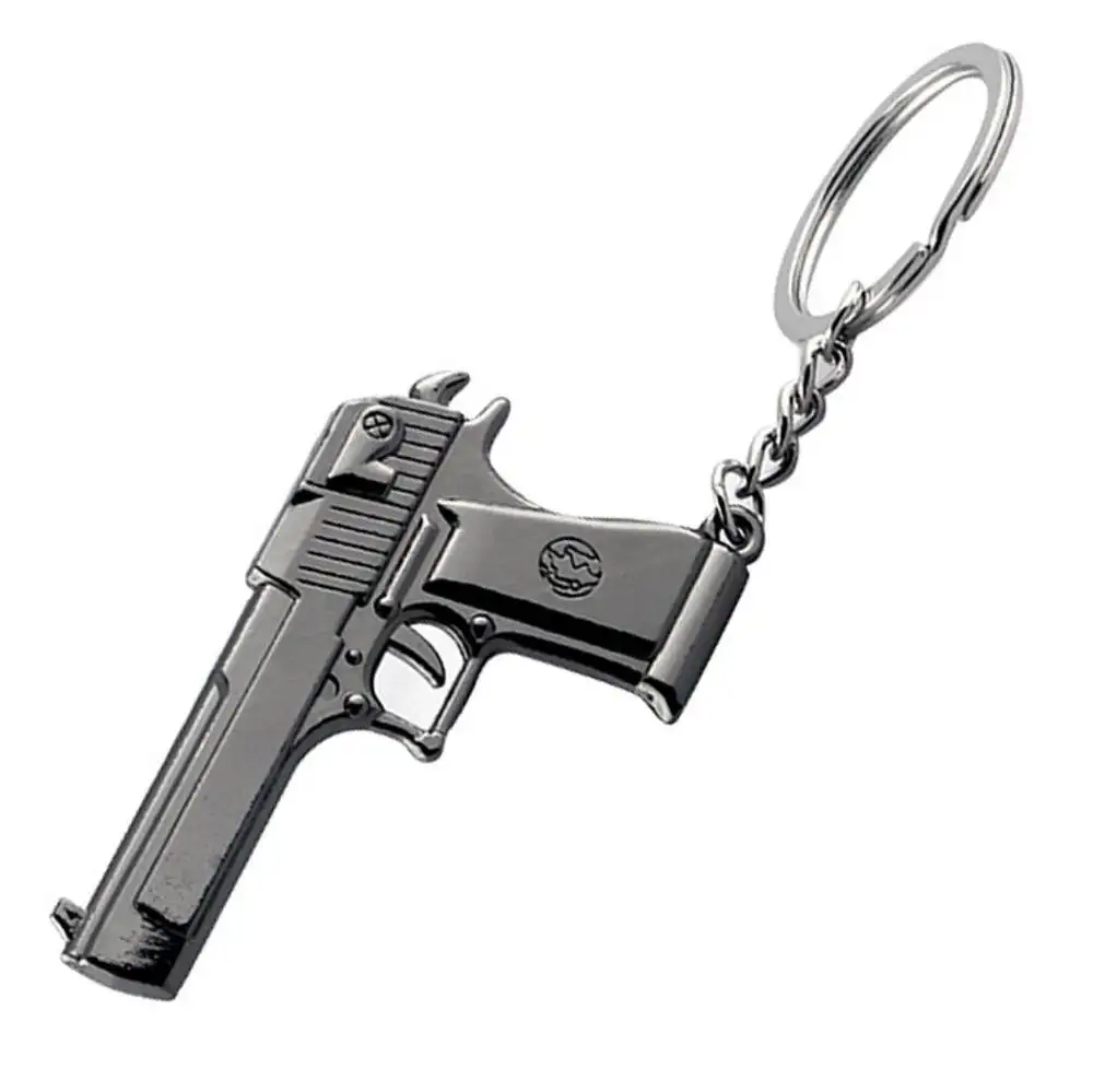 Wholesale Fashion Metal Cross Fire Creative Key Chain Personalized Game Props Simulation Gun Keychain For Gift