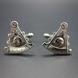 Khuy Măng Sét Masonic <span class=keywords><strong>3D</strong></span> Tùy Chỉnh Trang Sức Nam Khuy Măng Sét Bạc Mason - Product Image 2