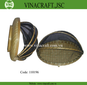 Panier de rangement tissé en bambou Orange du Vietnam décoration de la maison panier de fruits couverture filet avec matériau en rotin - Product Image 3