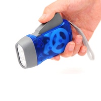Linterna recargable a presión manual para niños, lámpara de regalo, 3 LED, Dinamo