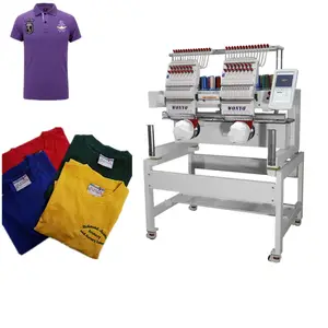 Gebruikt barudan borduurmachine 2 koppen voor flat/T afgewerkt kleding/cap borduren WY902C