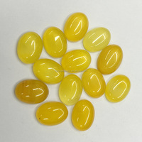 Vente en gros d'usine, chalcédoine naturelle, coupe ovale, agate jaune, cabochon, pierres d'agate lumineuses, perles