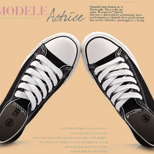 Wholesale cheap popular classic vulcanized high platform Sneakers women canvas shoes - Product Image 5