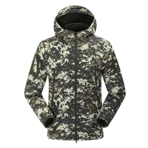 Men's Outdoor Tactical Jacket Camouflage Waterproof Softshell Hoody Hiking Camping Jacket Coat Cargoes Jacket