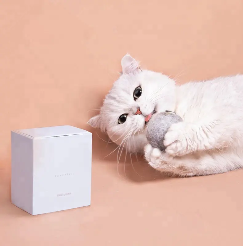 2018 최고 판매 제품 개박하 모직 공 고양이 장난감 고양이 장난감 선물 상자 흰 족제비 고양이 박하 장난감