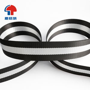 Classic Black/white Stripe Polyester <strong>Webbing</strong> <strong>Strap</strong> 1.3mm Thickness Nylon Sport <strong>Webbing</strong> Tape on Sale - Product Image 2
