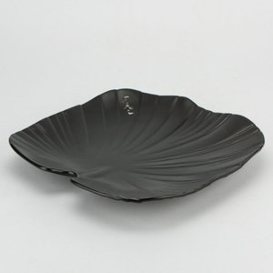 Assiette à dessert en céramique irrégulière, 3 pièces, surface mate blanche et noire pour dessert