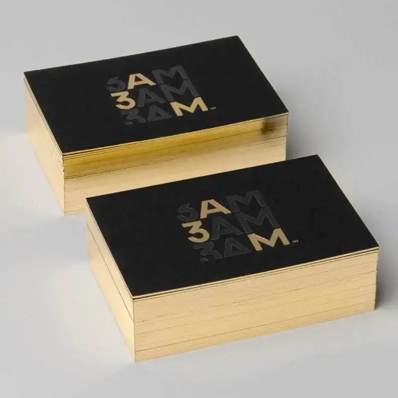 700gsm Foiled Edge Black Cardboard Thẻ Kinh Doanh In Ấn Với Golden Edge