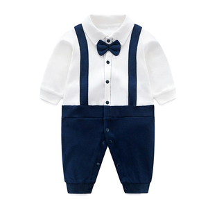 Ropa para Recién Nacidos OEM/ODM, Mono de Bebé 100% Algodón, Diseño Moderno, Color Azul Marino, Ropa Neonatal - Product Image 2