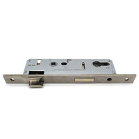 Corps de serrure de porte à mortaise avant en acier inoxydable 85x25mm avec loquet à rouleau en laiton