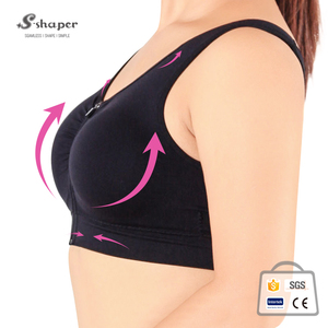 Soutien-gorge de sport <span class=keywords><strong>noir</strong></span> personnalisé S-SHAPER pour <span class=keywords><strong>femme</strong></span>, à maintien élevé, réversible, avec fermeture éclair frontale et rembourrage, design léger et ergonomique. - Product Image 3