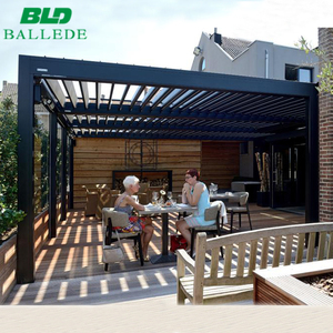 Sombrilla motorizado plegable de rejilla de metal enmarcado moderno material impermeable pérgola <span class=keywords><strong>cubierta</strong></span> de techo de rejilla - Product Image 4