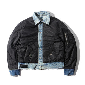 OEM giacca di jeans con colletto a contrasto Private Label - Product Image 2