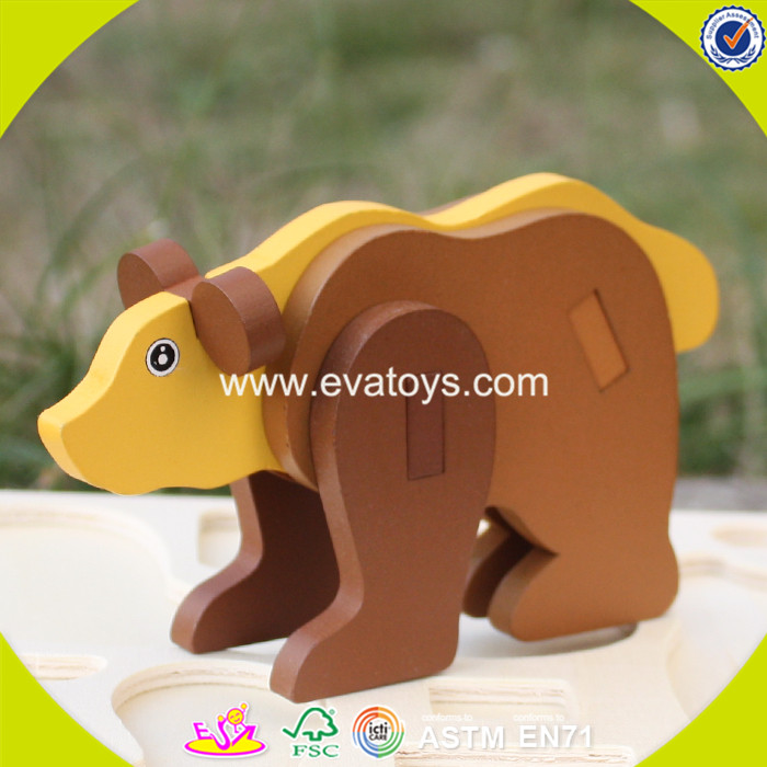 2018 Новый дизайн детские деревянные головоломки животных diy Дети деревянные головоломки животных смешные детские W14G039