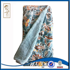 Fábrica de China al por mayor <span class=keywords><strong>flores</strong></span> de lana hecha a mano impresa tamaño completo manta barato - Product Image 1