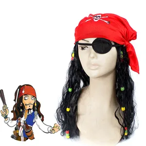 Perruque de cosplay Jack Sparrow <span class=keywords><strong>des</strong></span> Pirates <span class=keywords><strong>des</strong></span> Caraïbes, accessoires de costume, perruques pour enfants - Product Image 1