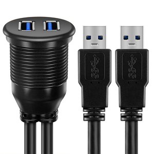 Panneau d'extension de tableau de bord à double USB 3.0, pour véhicule, camion, bateau, moto, rallonge de chasse, 12 v - Product Image 2