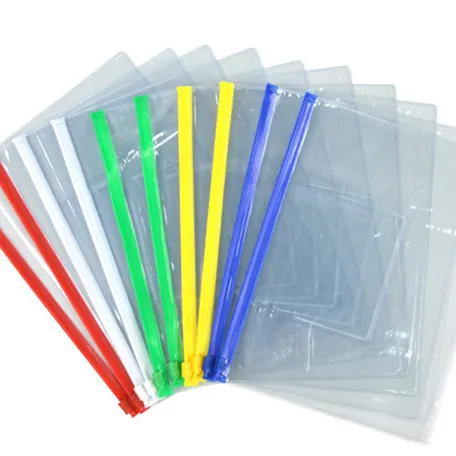 פלסטיק שקוף צבעוני נייר רוכסן תיקיית קובץ ספר עיפרון עט Case תיק תיקי מסמכי קובץ