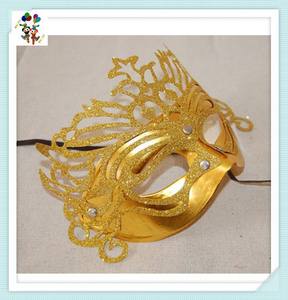 Disfraz de fiesta veneciano, máscara de Color dorado brillante, HPC-0439 - Product Image 3