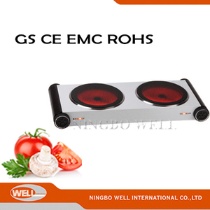 369090 Ningbowell مزدوجة حرق لوحة سيراميك لوح تسخين كهربائي 180 مللي متر + 180 مللي متر عالية القوة بلوري طبق من الزجاج 1200W + 1200W - Product Image 2