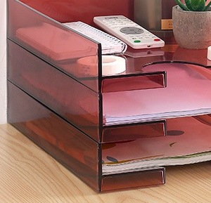 Stacking Plastic Desktop Office Organizer <strong>Letter</strong> Mail Document Paper File <strong>Tray</strong> A4 Office Accessory Magazine Storage Holders - Product Image 5