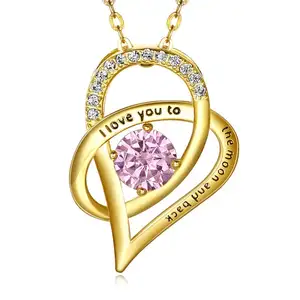 Gold Plated 925 Sterling Silver I Love You To The Moon And Back Pendant Necklace