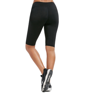 <span class=keywords><strong>Pantaloncini</strong></span> Sportivi Aderenti da Donna al Ginocchio con Tasca, Nero e Grigio - Product Image 3