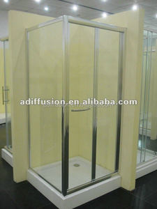 Mampara de Ducha Moderna de Aluminio con Puertas Plegables EN14428, Vidrio Templado de 6 mm, Plato Rectangular Pulido, Bisagras Deslizantes, para Baños de Apartamentos - Product Image 5