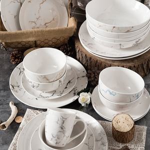 Assiettes en céramique avec logo personnalisé, dédie aux hommes, vente en gros, plats en porcelaine de marbre, bon marché - Product Image 6