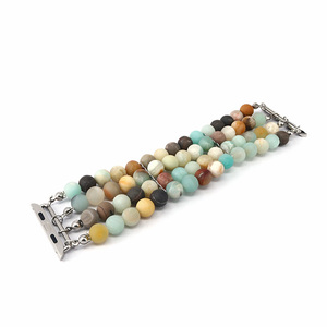 <span class=keywords><strong>Correas</strong></span> de <span class=keywords><strong>reloj</strong></span> de lujo hechas a mano personalizadas ultra inteligentes con cuentas de madera de piedra natural para IWatch - Product Image 1