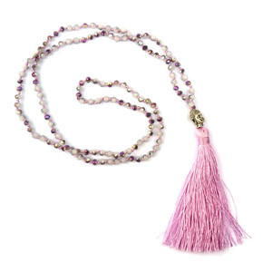 Collier de prière pour tête de bouddha, fait à la main, en cristal, long pampille, perle de prière, ngamo, 1 pièce - Product Image 4