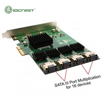 Tarjeta Controladora Interna IOCREST de 16 Puertos PCI Express 2.0 X4 6G Marvell 88SE9215 con 120% SRGB en Stock