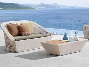 Grecia estilo <span class=keywords><strong>pequeña</strong></span> <span class=keywords><strong>terraza</strong></span> al aire libre de ocio Conjunto de 4 plazas jardín sofá de mimbre para mobiliario - Product Image 2