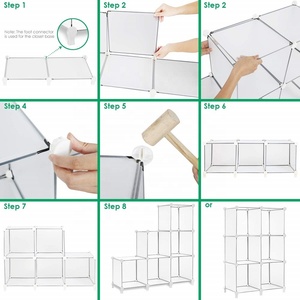 Organiseur de rangement en cubes en <span class=keywords><strong>plastique</strong></span>, 6 cubes, étagères de rangement, cubes organisateurs, organisateur de placard en <span class=keywords><strong>plastique</strong></span> DIY, étagère modulaire <span class=keywords><strong>pour</strong></span> livres - Product Image 6