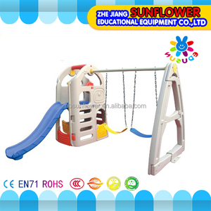 Jardín columpio de plástico al por mayor de cuatro asientos divertidos juguetes de juego solo asiento del columpio - Product Image 1