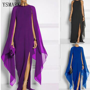 Boho di Stile di Modo Del Manicotto Del Batwing Delle Donne Del Vestito <span class=keywords><strong>Chiffon</strong></span> Più Il Formato di Alta Split Vestito E763 - Product Image 1